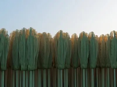 Wheat field Low-poly 3D model