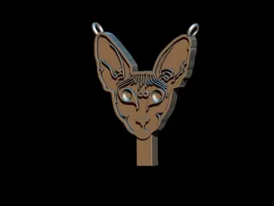 Sphynx Cat pendant 3D print model