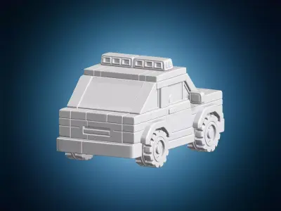 Brick Police Car 3D Print Model 3D print model