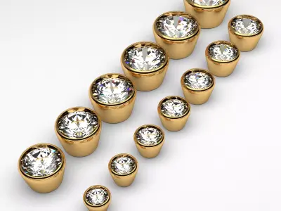 A package of solitaire ring heads engagement flush printable 3D print model