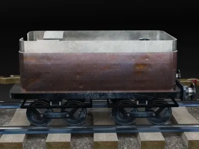Old Train - Low poly Low-poly 3D model