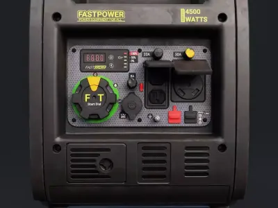Portable Power Generator 4500W Low-poly 3D model