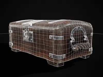 Old Rustic Rose Wood Chest Low-poly 3D model