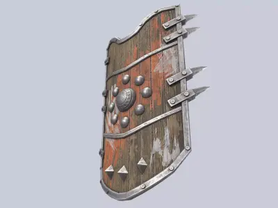 Orc shield Low-poly 3D model