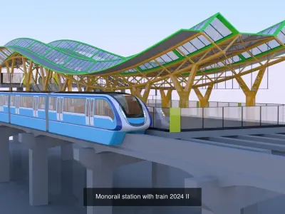 Monorail stations collection V 2024 3D Model Pack purchase