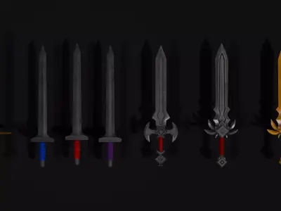  Low Poly Fantasy Sword Set Low-poly 3D model