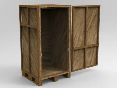 Stylized Wooden Shipping Crate Low-poly 3D model