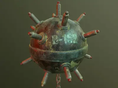 Mine Naval Underwater Low-poly 3D model