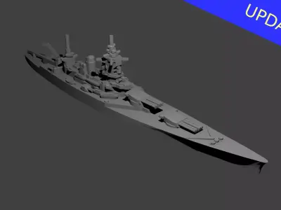 French Dunkerque Class Battleship 3D print model