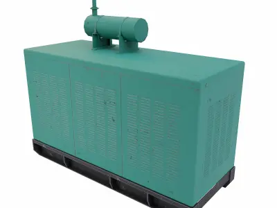 Silent Generator Lowpoly 3d model Low-poly 3D model