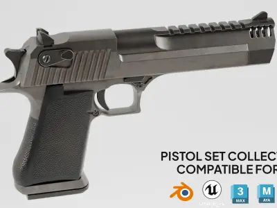 Pistol set collection 3D model