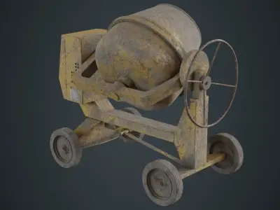 Concrete Mixer 1B Low-poly 3D model