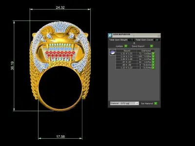 Lion antique Ring 3d Print STL file  3D print model