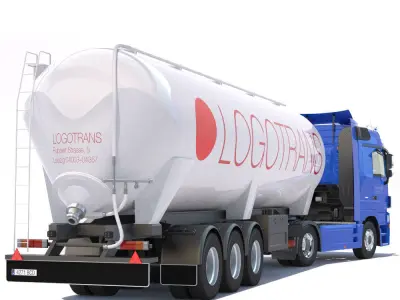 Mercedes Actros With Tipping Silo 3D model