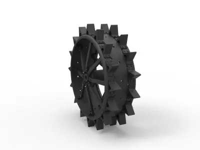 Rear wheel from old tractor 3D print model