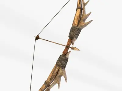 Fantasy Bow and Arrow 3D model