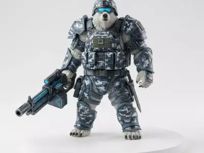 Polar Bear Commando 3D print model