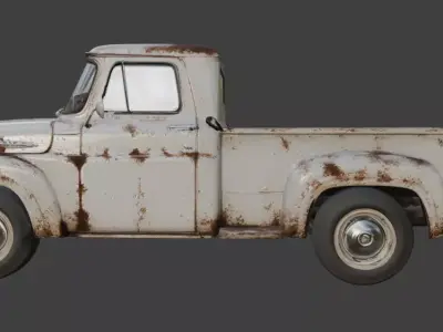 Vintage Rusty Pickup Truck 3D Model 3D model 5