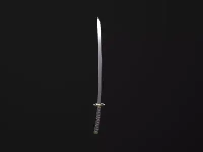 katana samurai sword Low-poly 3D model 22