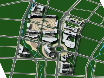 Architecture campus of university 3D model purchase