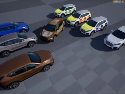 Hyundai Tucson  SUV with interior low poly Low-poly 3D model
