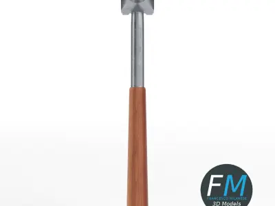 Claw hammer with wooden handle 3D model