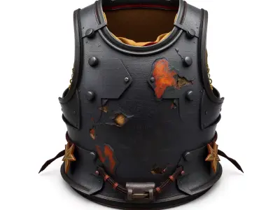 BattleScarred Fantasy Chest Armor Low-poly 3D model