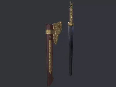 SubD Scythian Sword - 02 3D model