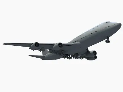 Jet Aircraft Landing Scene 3D model
