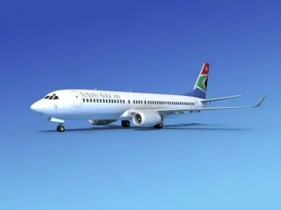 Boeing 737-800 South African Airlines 3D model