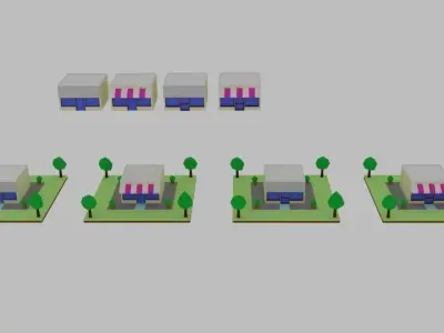 Cartoon Shop Pack Low-poly 3D model