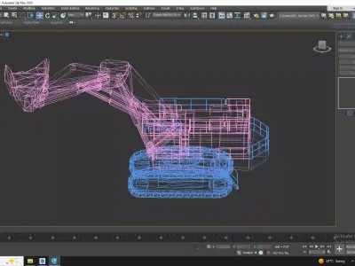 Excavator Construction EX5500 Simplified Low-poly 3D model
