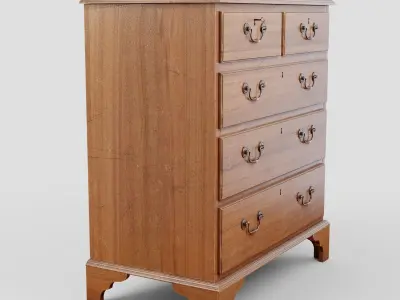 Mahagony antique chest of drawers 3D model
