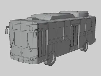 NGV Air-Condition Thai bus Low poly Low-poly 3D model