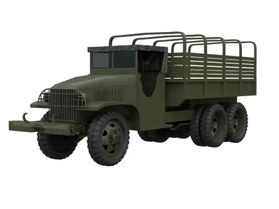 GMC CCKW WWII Military Cargo Truck  High Quality 3D Model Low-poly 3D model