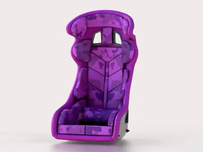 Racing Sport Seat V01 Pink Camo Low-poly 3D model