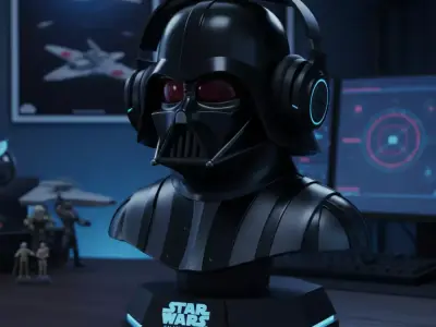Darth Vader Sith Lord Headphone Stand STL 3D print model