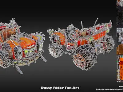 Dusty Rider Low-poly 3D model