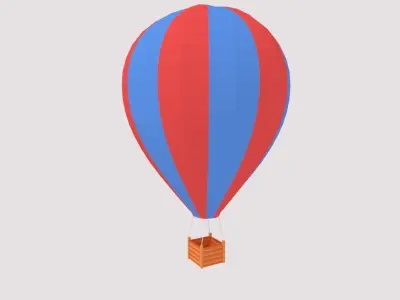 Airship or balloon Low-poly 3D model