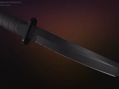 Tanto knife and textures Free low-poly 3D model