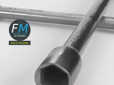 Cross wrench 3D model