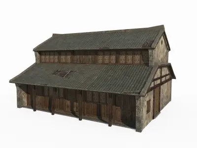 Asian Ancient Architecture Warehouse 3D model