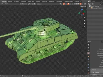 M4 FL-10 TANK BASE MESH Low-poly 3D model