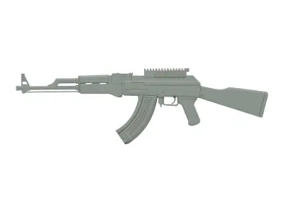 gold AK 47 overlay for jewelry 3D print model