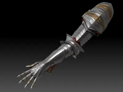 Female Knigt  Arm Armor Set Sculpt Project 3D model