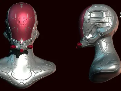 Sci-Fi Mech Bust Ztool BaseMesh WIth UVs 3D model