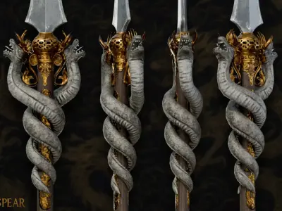 DRAGON SPEAR Low-poly 3D model