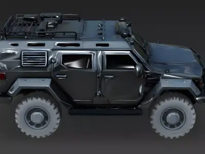 Realistic Tactical Armored SUV 3D Model Low-poly 3D model