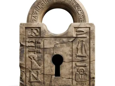 Ancient Egyptian Stone Locking Mechanism Low-poly 3D model purchase