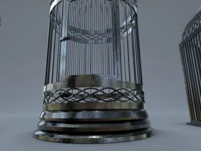 Bird cage Collection Low-poly 3D model purchase